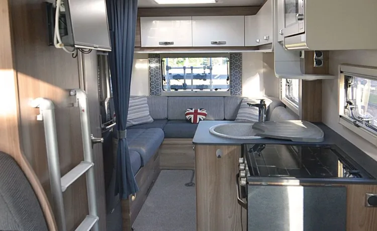 family motorhome hire kitchen